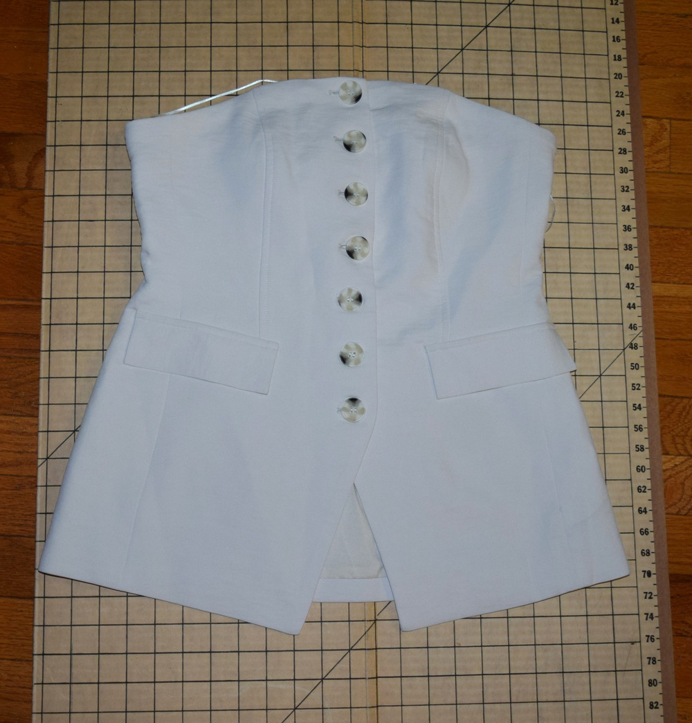 Maison d'Amelie Paris Corset Bustier Top Size 8 Silver Gray NWT Button Front